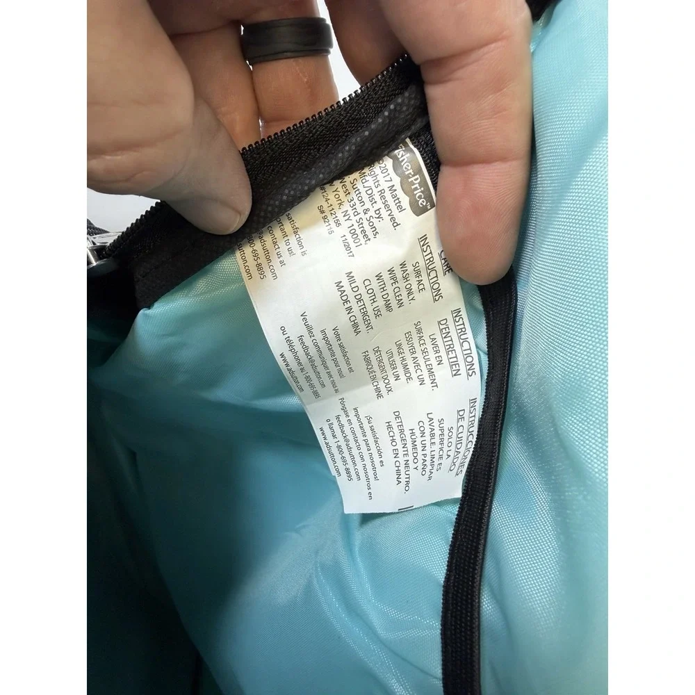 Fisher-Price FastFinder Diaper Bag Backpack Black Teal Multi-Pocket Insulated